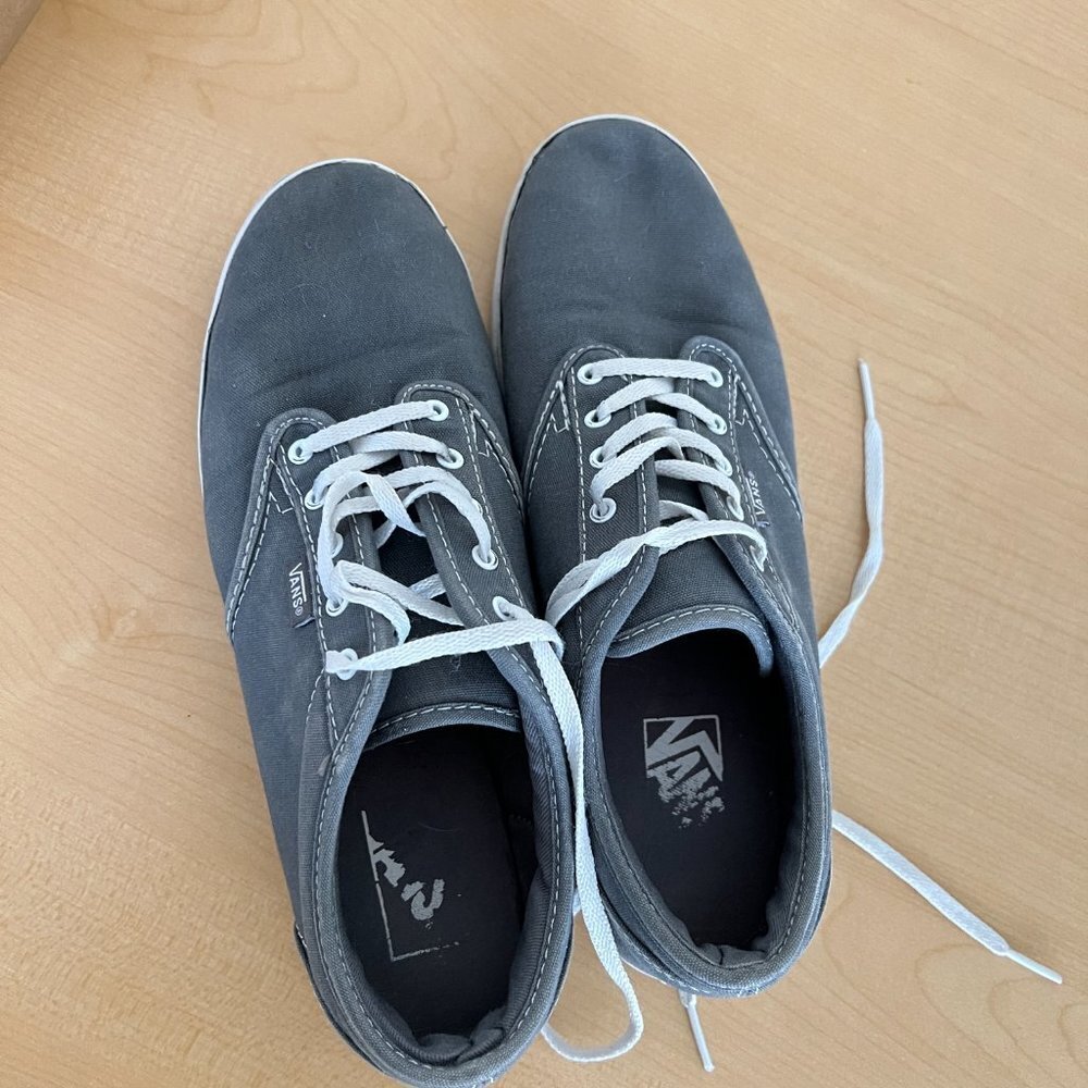 Vans Off The Wall Pewter Gray Canvas Sneakers Men's Size 9.5 Low Top Shoes NWOT